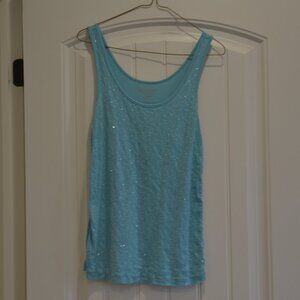 Old Navy Aqua Sequin Tank Top